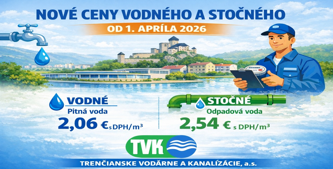 Trenčianske vodárne a kanalizácie a.s. oznamujú